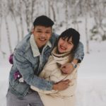 couple snow