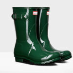 Women’s original short gloss rain boots, $140, hunterboots.com