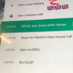 meeting schedule labeled, “PITCH: Unt. Emily Giffin Series”