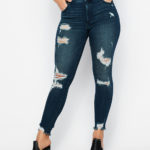 High waisted ripped denim perfect stretch + ankle leggings, 88, express.com