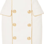 balmain button-detailed woven mini skirt, 1295, net-a-porter.com