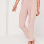 tall pink paperbag waist cigarette pants, 41, missguidedus.com