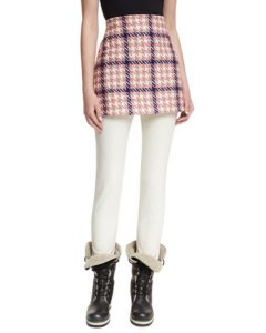Moncler gonna houndstooth a-line mini skirt for $267 from neimanmarcus.com