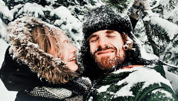 couple snow