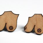 Valentine gift Jennifer Rong Designs breasts cuff links, 40 cad, etsy