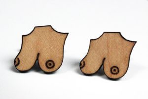 Valentine's Day gift Jennifer Rong Designs breasts cufflinks for $40 CAD from etsy.com