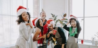 friends christmas celebration