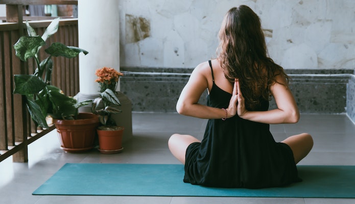 woman doing yoga and mindfulness