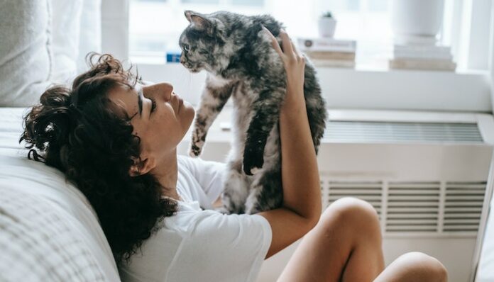 Woman With Cat Saving Relationship