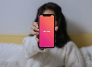 Woman Using Dating Apps To Right Match