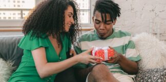 5 Tips For Getting The Perfect Present For Your Partner Woman Giving Present To Partner