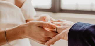 How To Find The Right Wedding Ring For Your Partner Couple Putting on Wedding Rings