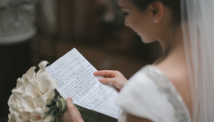 Woman Writing Wedding Vows