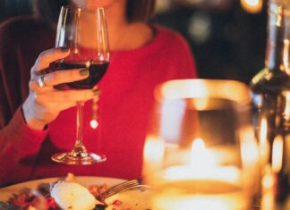woman drinking red wine