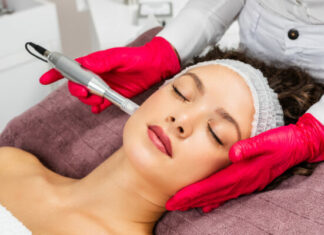 Woman Having Microneedling Procedure