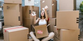 Woman Packing for Movers