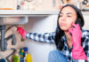 Woman Burst Pipes Water Damage