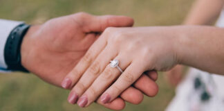 Couple Showing Off Engagement Ring