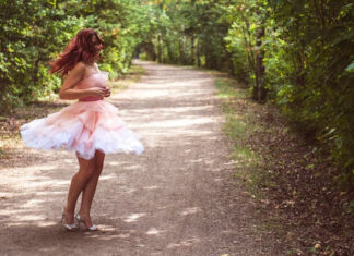 Woman Having Fun in the Woods