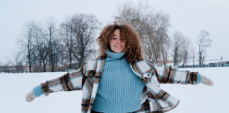 Woman Wearing Wool Sweater