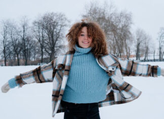 Woman Wearing Wool Sweater