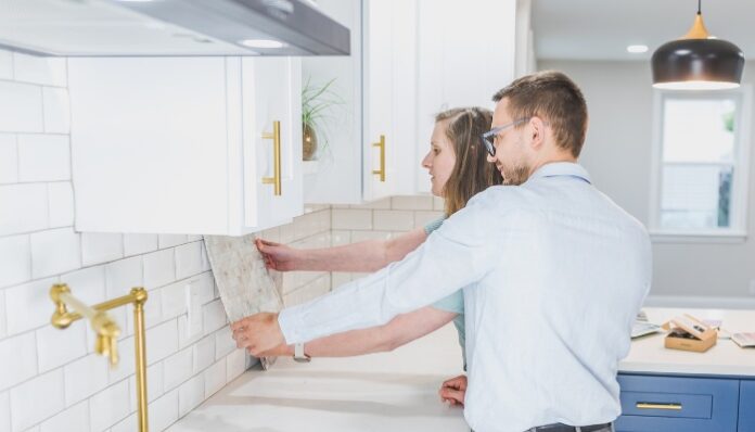 Kitchen Renovation Couple Choosing Tile and Countertops