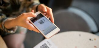 Woman Using QR Code Dating