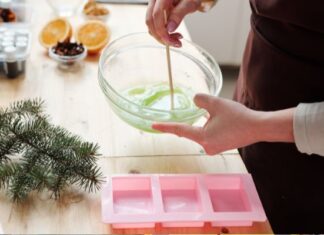 Woman Creating Handmade Soaps Using Custom Mold