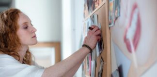 Woman Decorating After Divorce With New Items