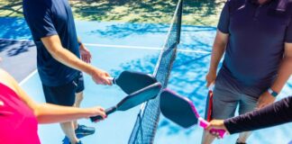 Friends Playing Pickleball