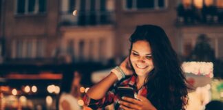 Woman exploring dating apps