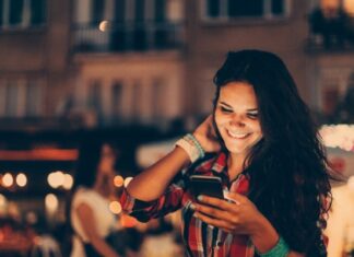 Woman exploring dating apps