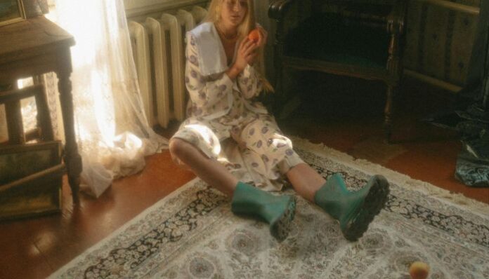 Right Rug Woman Enjoying New Rug
