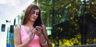 Woman Texting With AI Bot