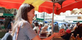 Woman Shopping at Farmers Market
