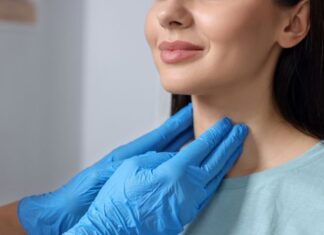 Woman Getting Neck Exam Before Procedure