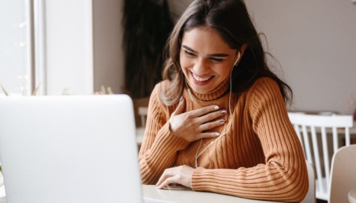 Random Video Chat Woman Enjoying Video Chat
