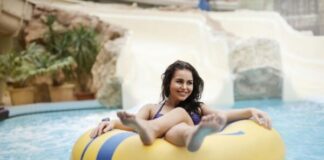 woman water adventure