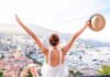 Woman Enjoying Warm Vacation in Southern Europe