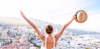 Woman Enjoying Warm Vacation in Southern Europe