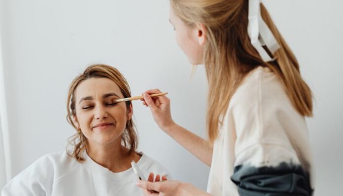 Woman Applying Makeup
