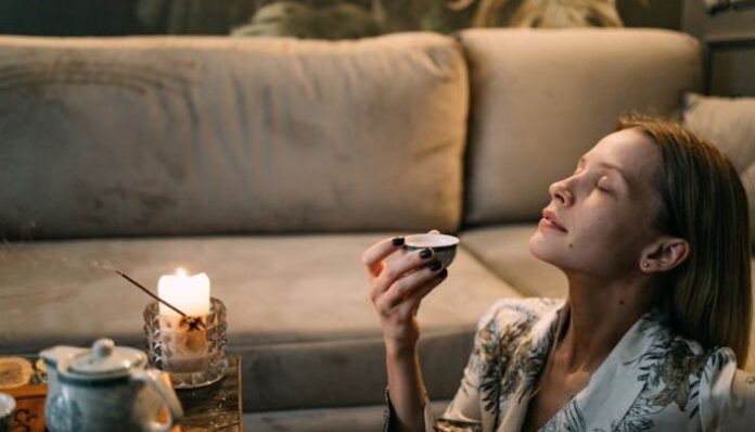 Natural Stress Shield Woman Enjoying Stress Relief