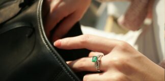 Woman Wearing Emerald Ring