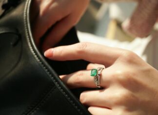 Woman Wearing Emerald Ring