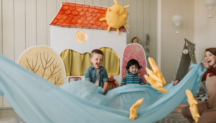 Kids Playroom Family Enjoying Child Playroom