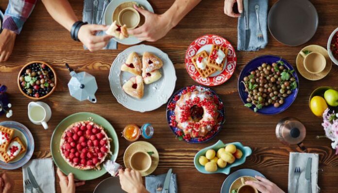 Iftar Desserts Group Enjoying Sweet Treats After Fasting