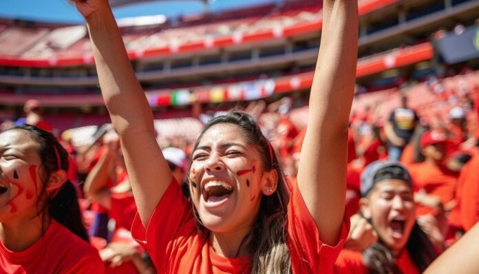 Team Spirit Woman At Sports Event