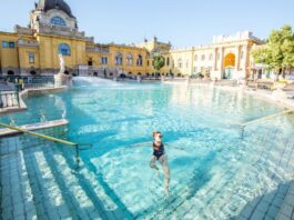 Woman Swimming in Budapest