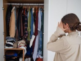 Woman looking at wardrobe
