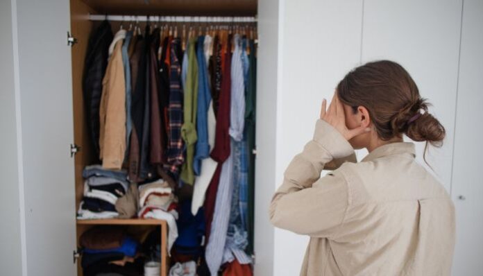 DIY Wardrobe Woman looking at wardrobe